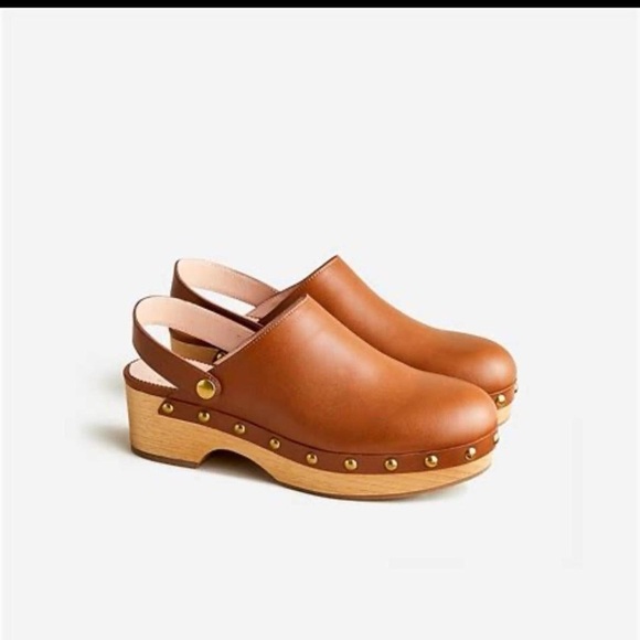 J.crew leather Convertible leather clogs in tan sz 6.5 / 50mm heel - Picture 2 of 8